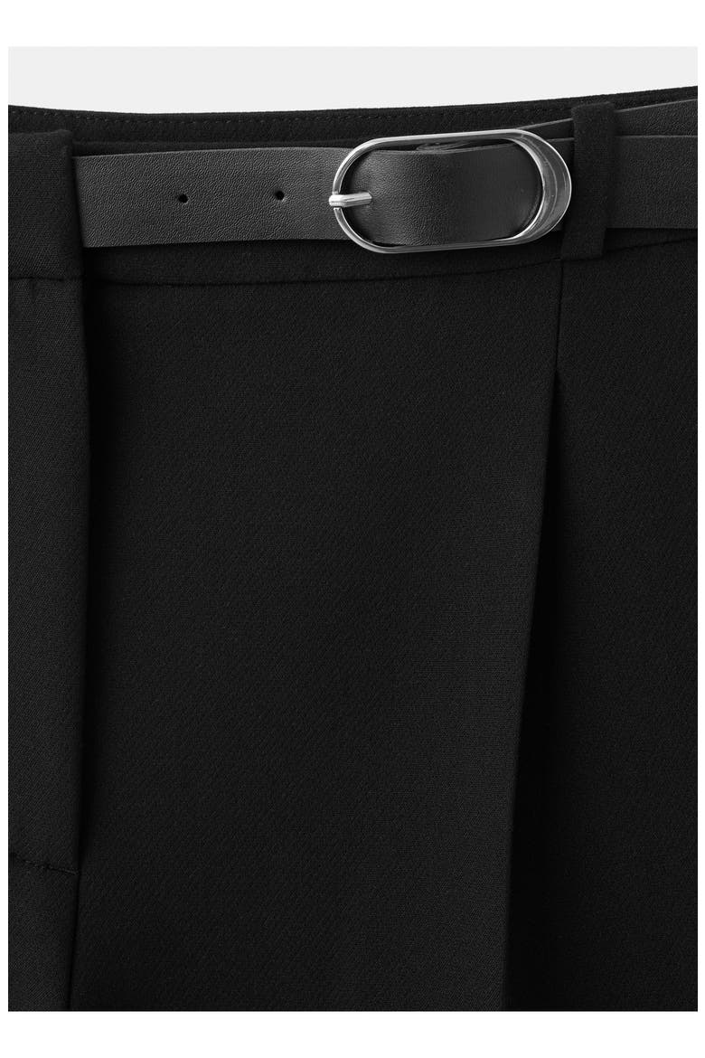 Mid Rise Straight Leg Belt Pants, Alternate, color, BLACK