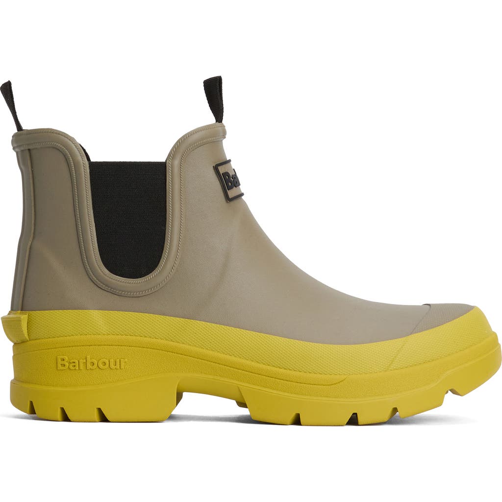 Barbour Nimbus Waterproof Chelsea Rain Boot In Dusky Green/limeade