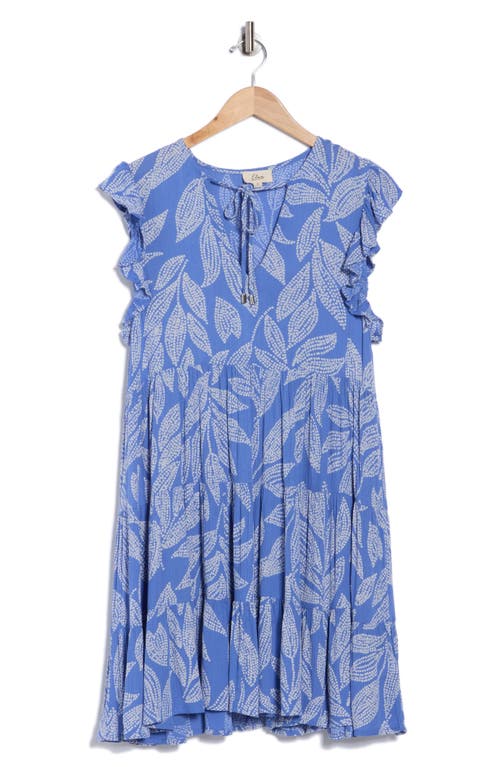 Elan Ruffle Tiered Cover-up Dress In Blue