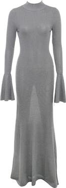 HOUSE OF CB Sancha Open Back Long Sleeve Semisheer Body-Con Maxi Dress