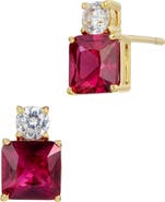 SAVVY CIE JEWELS Cubic Zirconia Birthstone Stud Earrings