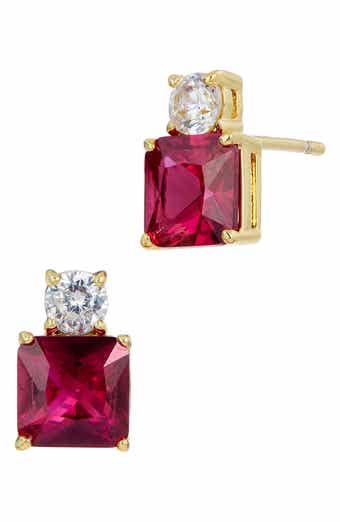 SAVVY CIE JEWELS Cubic Zirconia Birthstone Stud Earrings