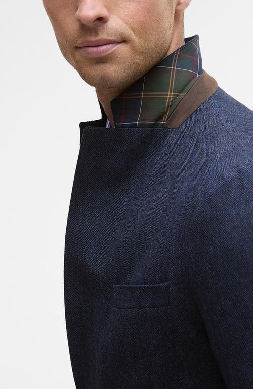 Barbour Sutherland Wool Blend Herringbone Flannel Sport Coat In Black