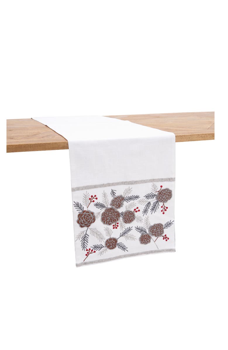C&F Home Pinecone & Berries Table Runner, 14" x 72", Alternate, color, Brown