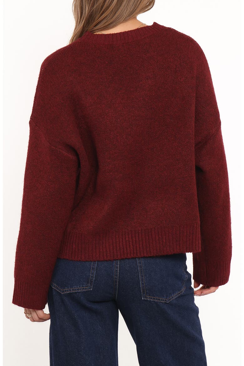 Kaori Bow Sweater, Alternate, color, BURGUNDY