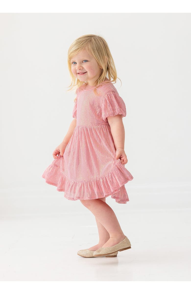 Isobella & Chloe Isobella and Chloe Glitter and Glitz Pink Sequin Dress for Girls., Alternate, color, Pink