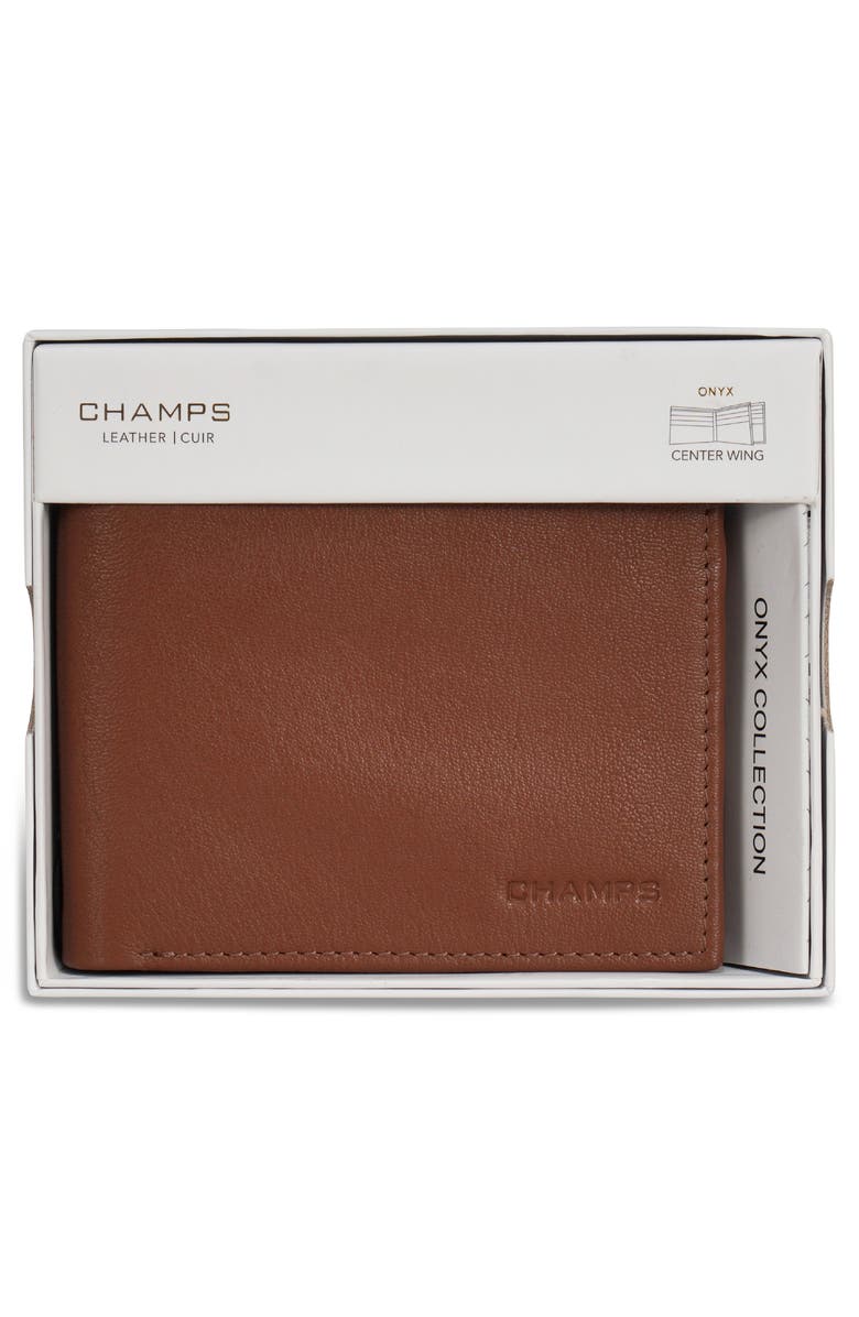 CHAMPS Onyx ID Flap Leather Bifold Wallet, Alternate, color, Brown