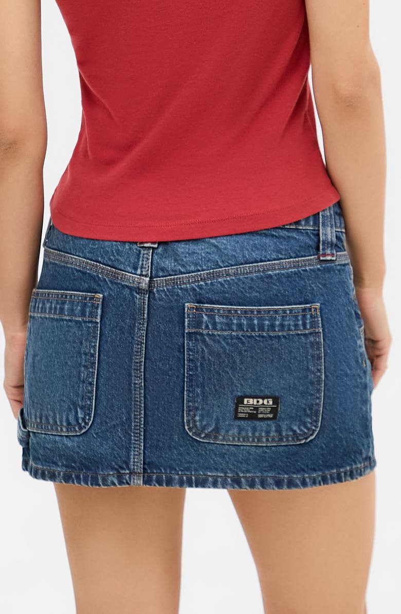 BDG Urban Outfitters Low Rise Carpenter Denim Miniskirt, Alternate, color, Denim