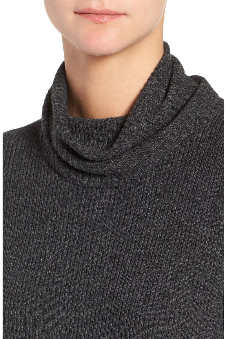 Turtleneck Sweater Dress, Alternate, color, HEATHER CARBON
