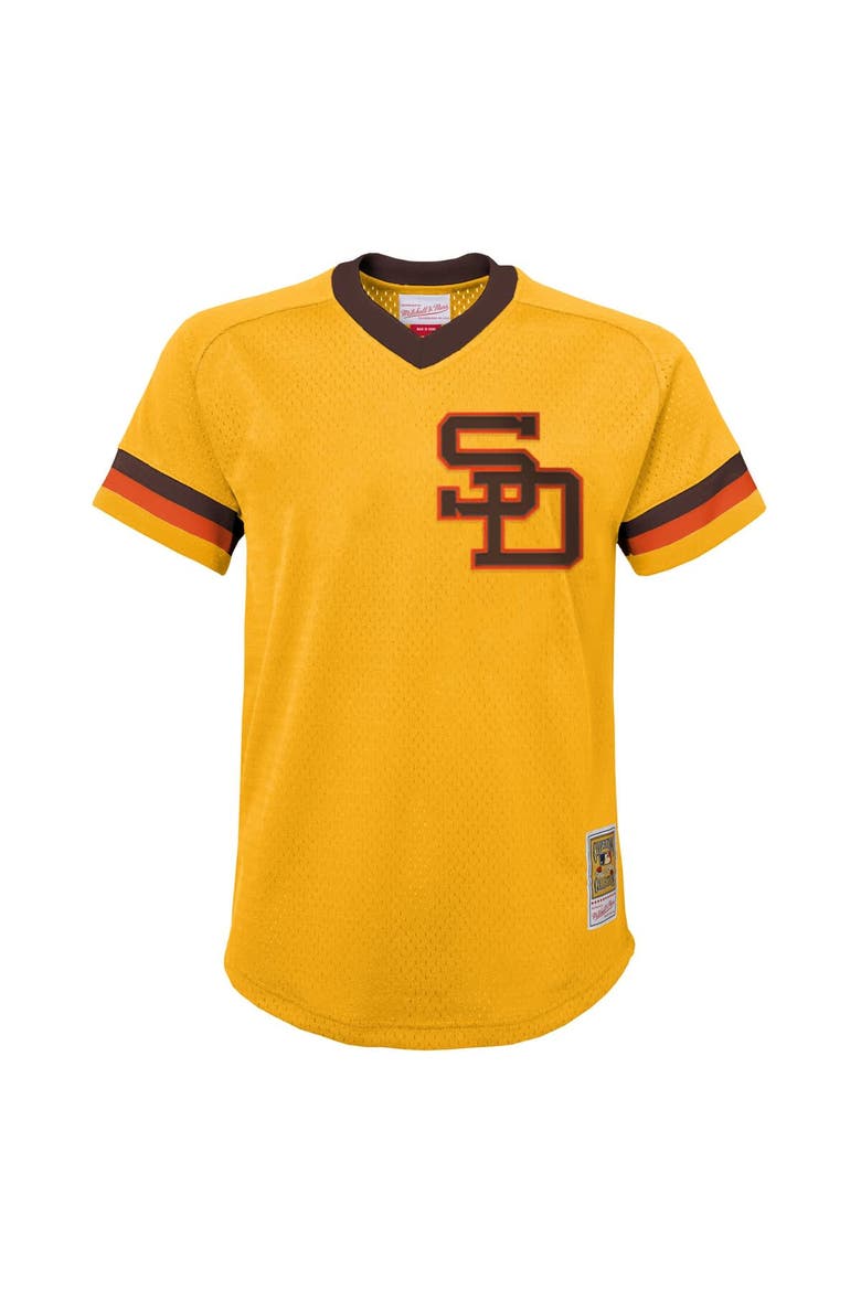 Youth Mitchell & Ness Tony Gwynn Gold San Diego Padres Cooperstown Collection Mesh Batting Practice Jersey, Alternate, color, Gold