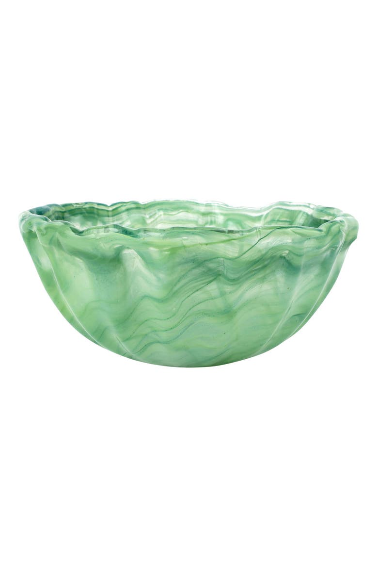 Onda Green Glass Small Bowl, Main, color, GREEN