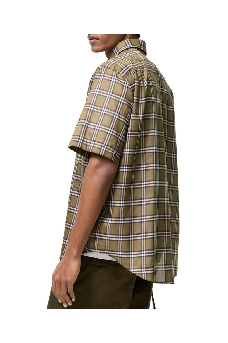 Relaxed Fit Check Cotton Shirt, Alternate, color, Finch brown