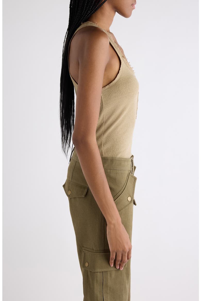 Helma Raw Edge Silk Jersey Henley Tank, Alternate, color, LIGHT BRONZE