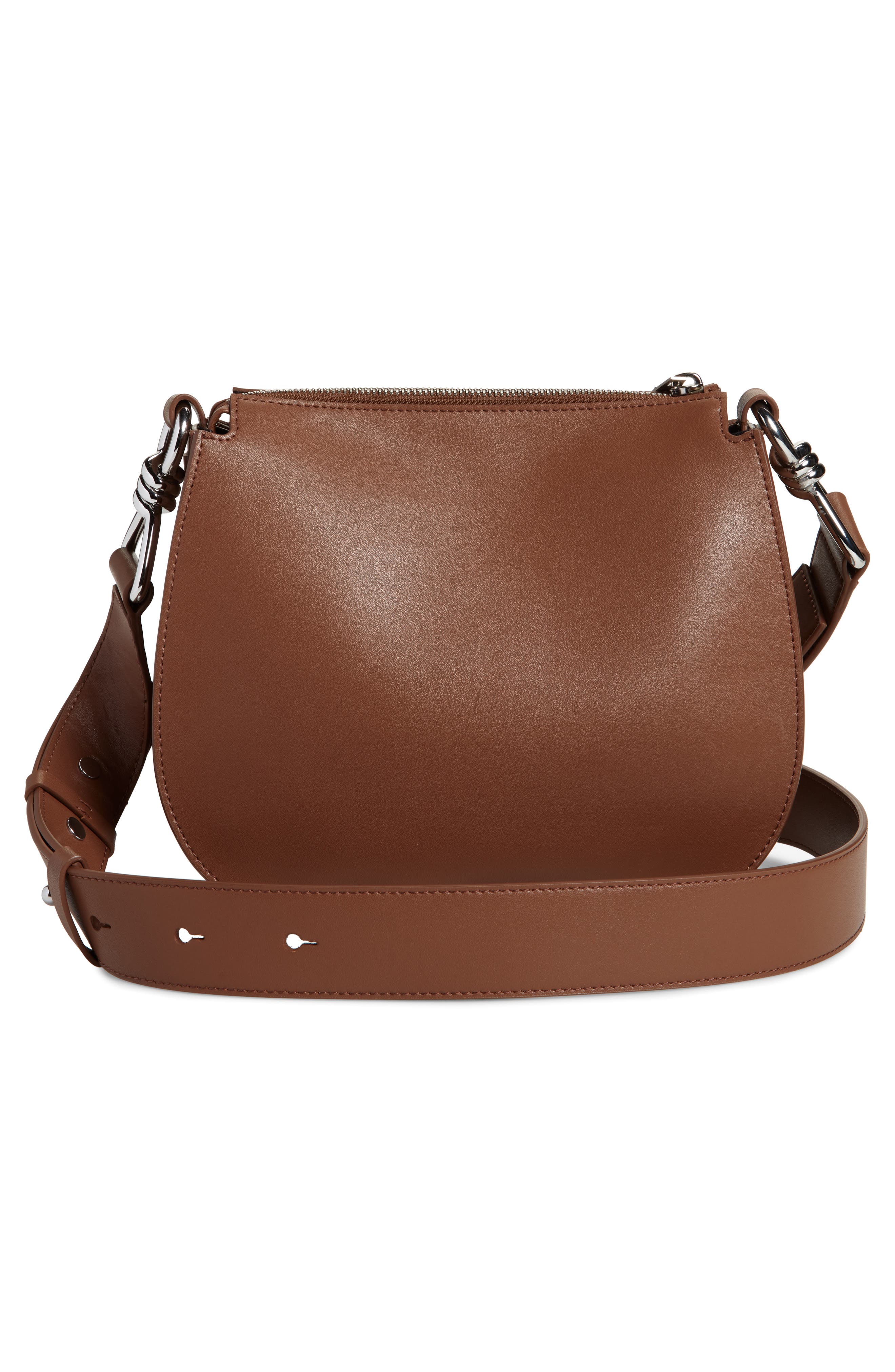 AllSaints Captain Round Leather Crossbody Bag, Alternate, color, 