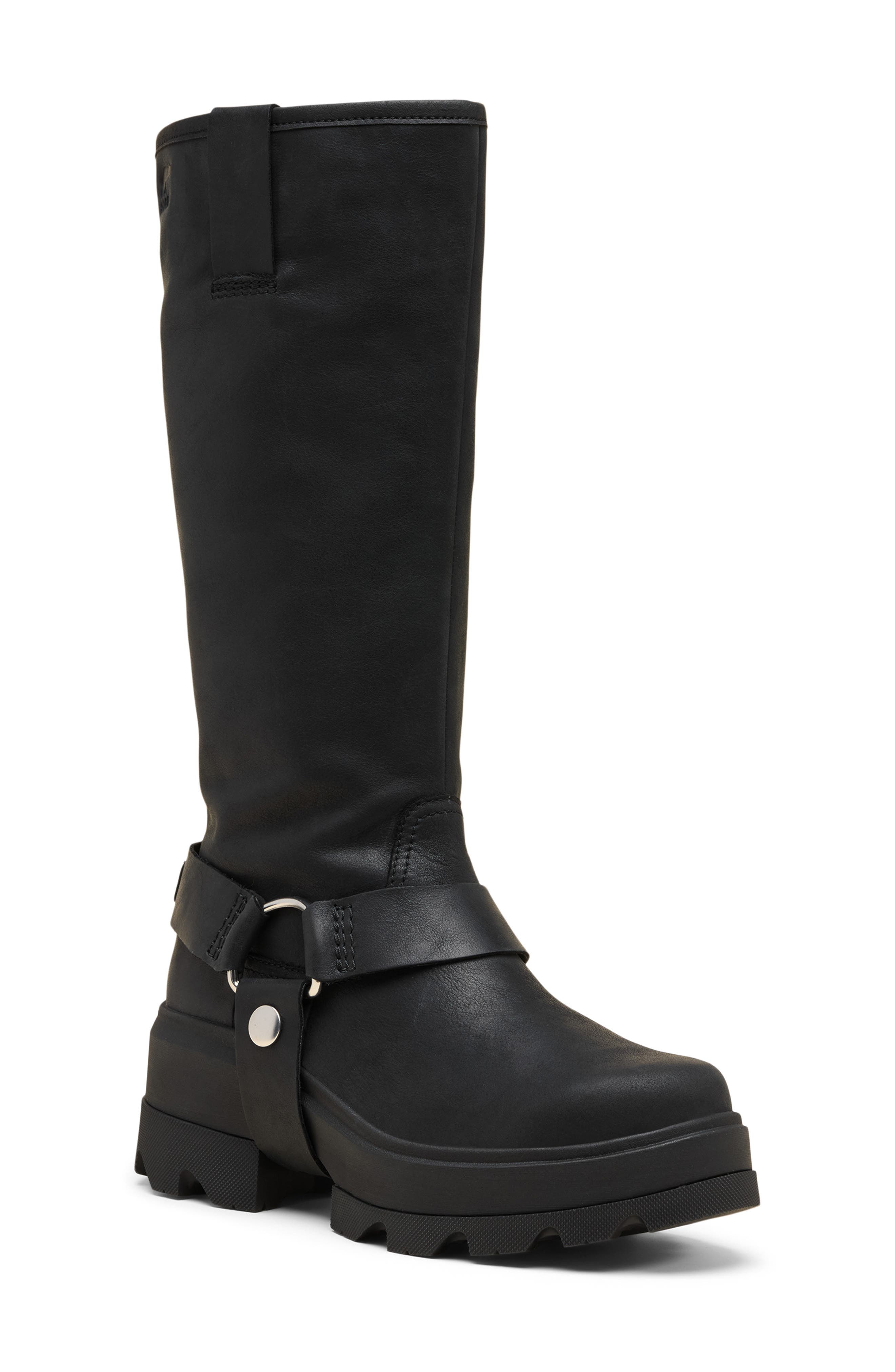 SOREL Joan FRWD Waterproof Harness Boot, Main, color, Black/ Black
