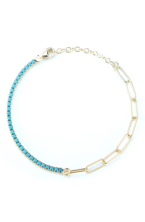 Cubic Zirconia Fishbone Bracelet