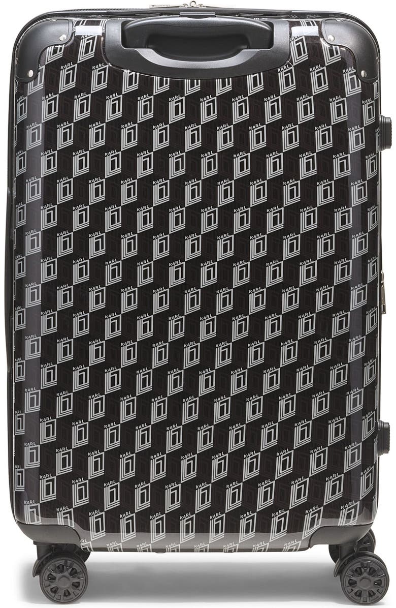 KARL LAGERFELD Bon Voyage Upright Suitcase, Alternate, color, Black/Grey