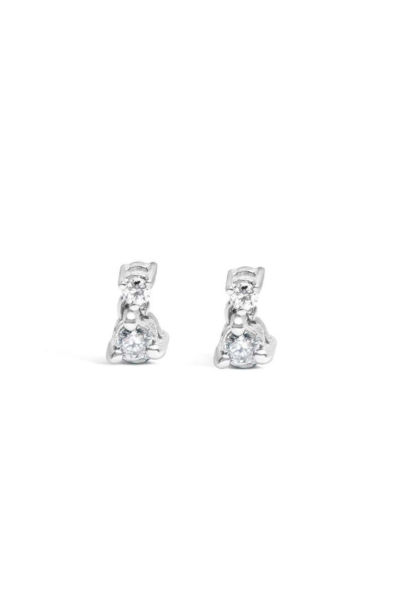 Haus of Brilliance 14K White Gold 1/4 Ct Double Diamond Drop and Dangle Stud Earrings, Main, color, White
