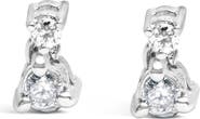 Haus of Brilliance 14K White Gold 1/4 Ct Double Diamond Drop and Dangle Stud Earrings