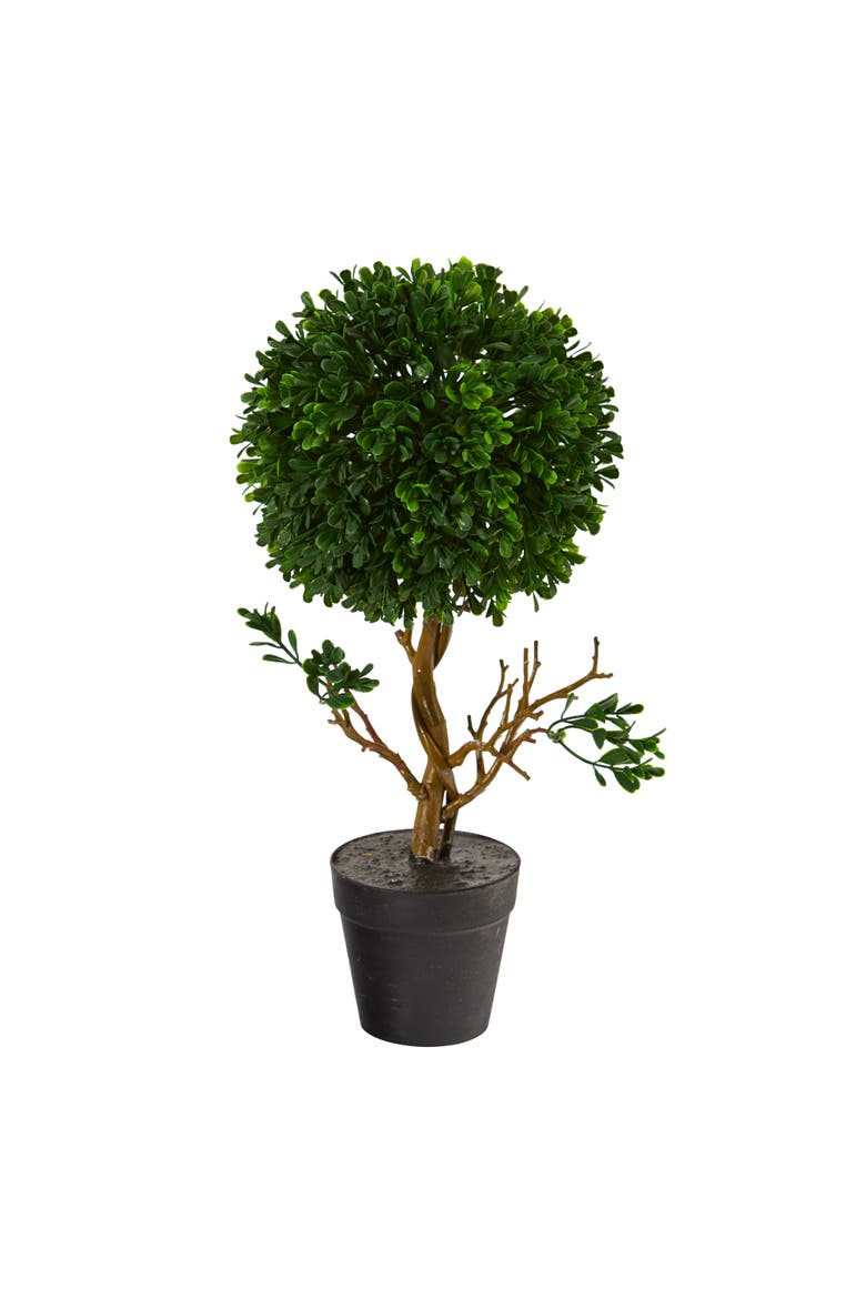 15-in Boxwood Topiary Artificial Tree UV Resistant, Main, color, Green
