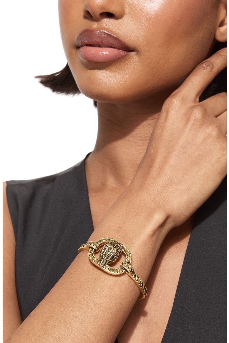 Chelsea Eagle Head Slider Cuff Bracelet, Alternate, color, BRASS