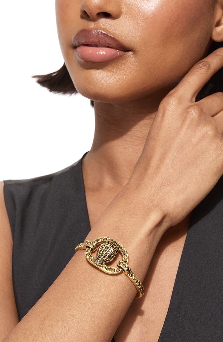 Kurt Geiger London Chelsea Eagle Head Slider Cuff Bracelet, Alternate, color, Brass