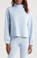 Zella Soft Scuba Knit Funnel Neck Modal Blend Top