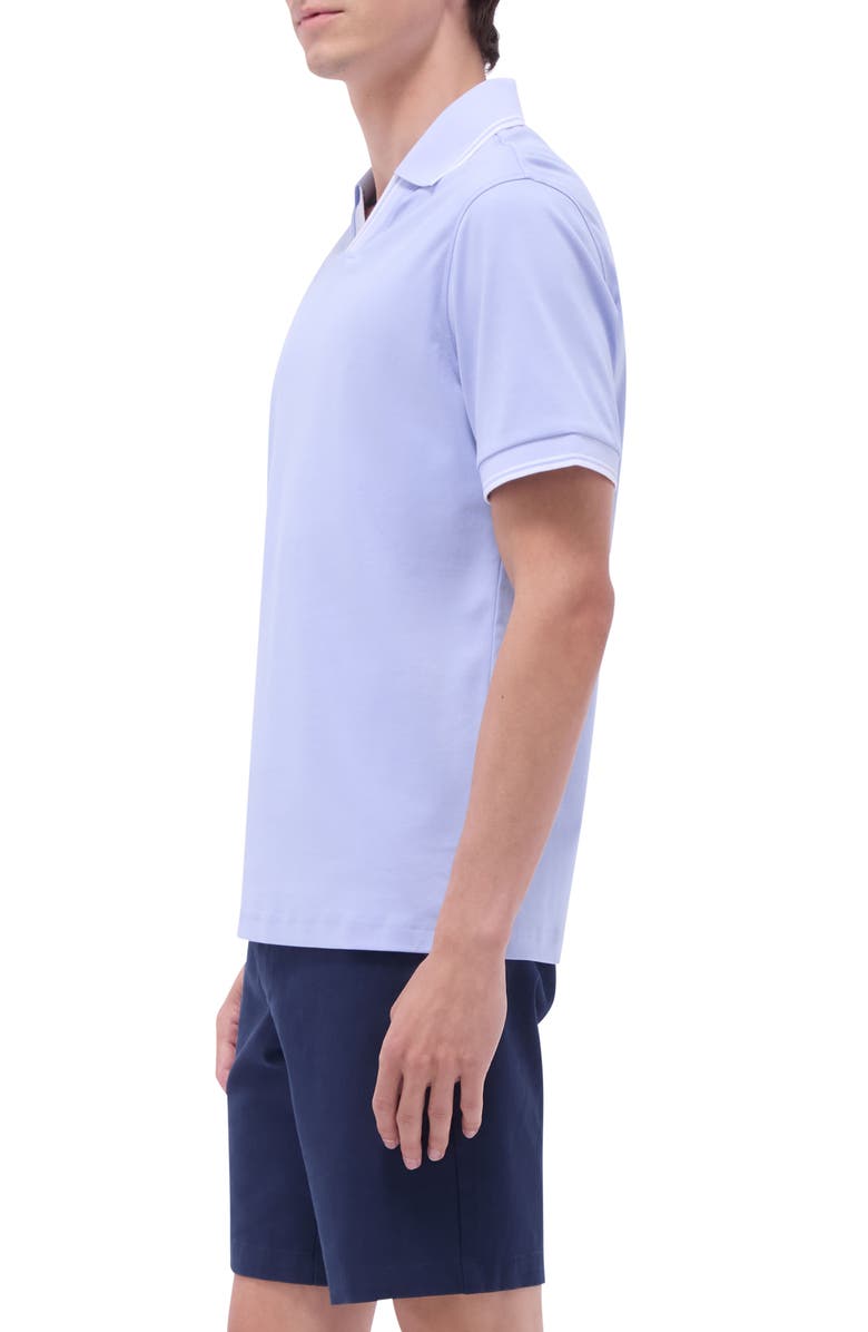 Bugatchi Tipped Johnny Collar Polo, Alternate, color, Sky