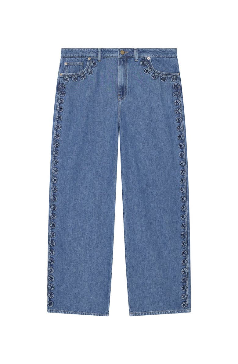 MINT VELVET Swirl Detail Wide Jeans, Alternate, color,
