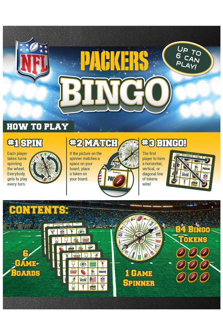 Green Bay Packers NFL Bingo Game, Alternate, color, Multicolor