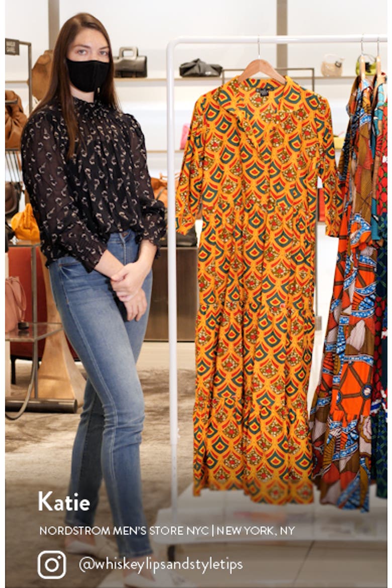 Crown Print Tiered Midi Dress (Nordstrom Exclusive) video