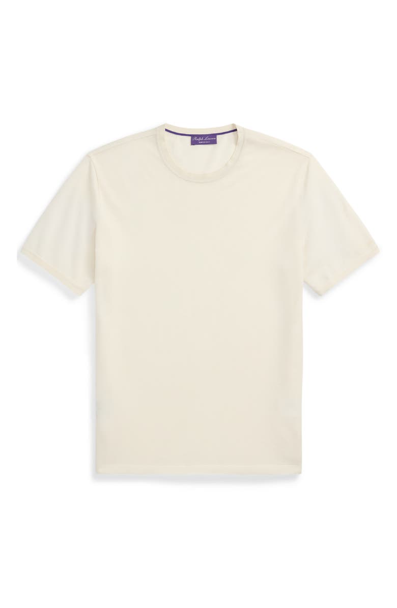 Ralph Lauren Purple Label Merino Wool Piqué Crewneck T-Shirt, Alternate, color, Classic Cream