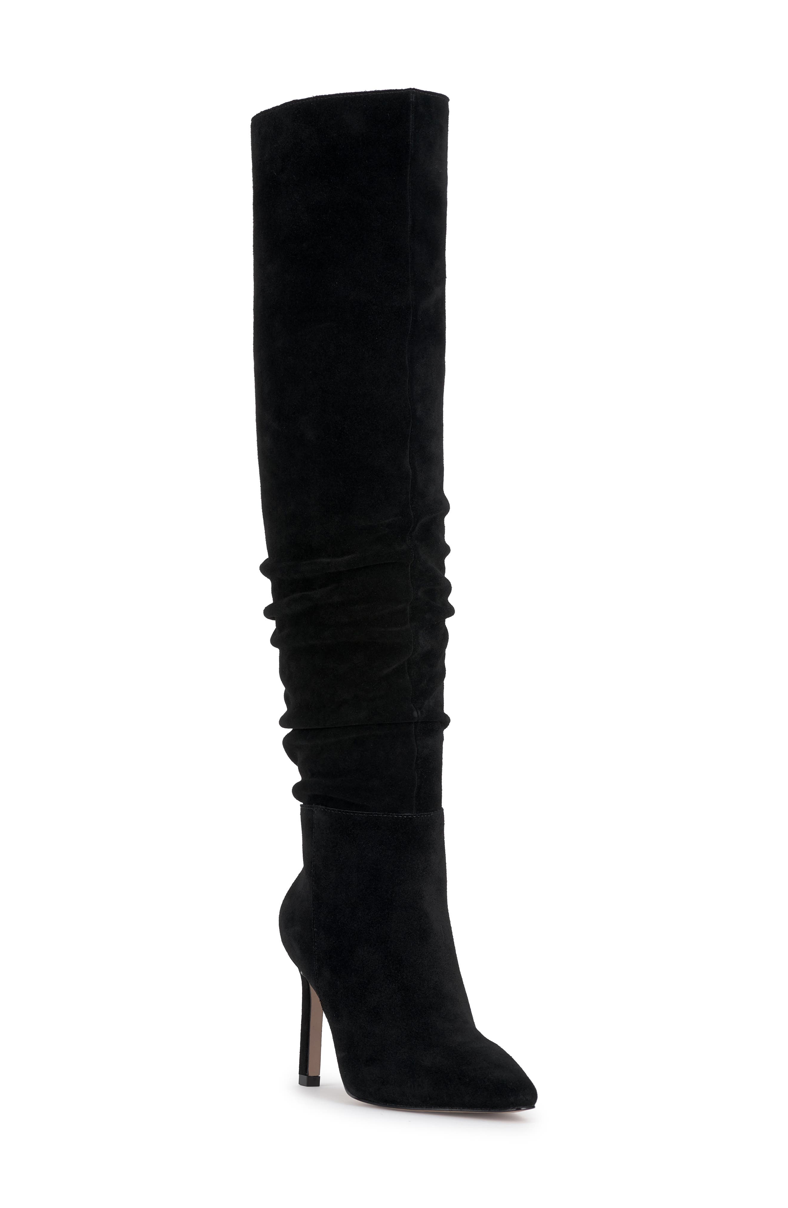 Jessica Simpson Emetta Pointed Toe Over the Knee Boot, Main, color, Black Oil Suede