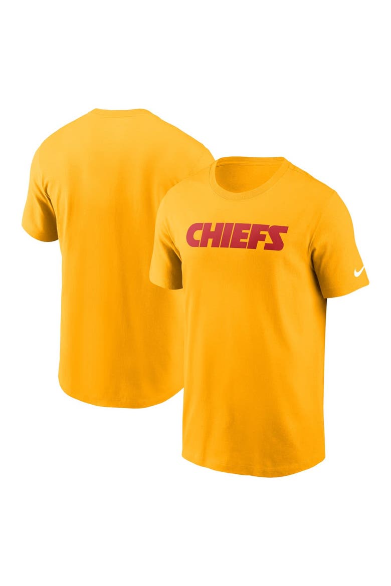 Men's Nike Gold Kansas City Chiefs Primetime Wordmark Essential T-Shirt, Main, color, Gold