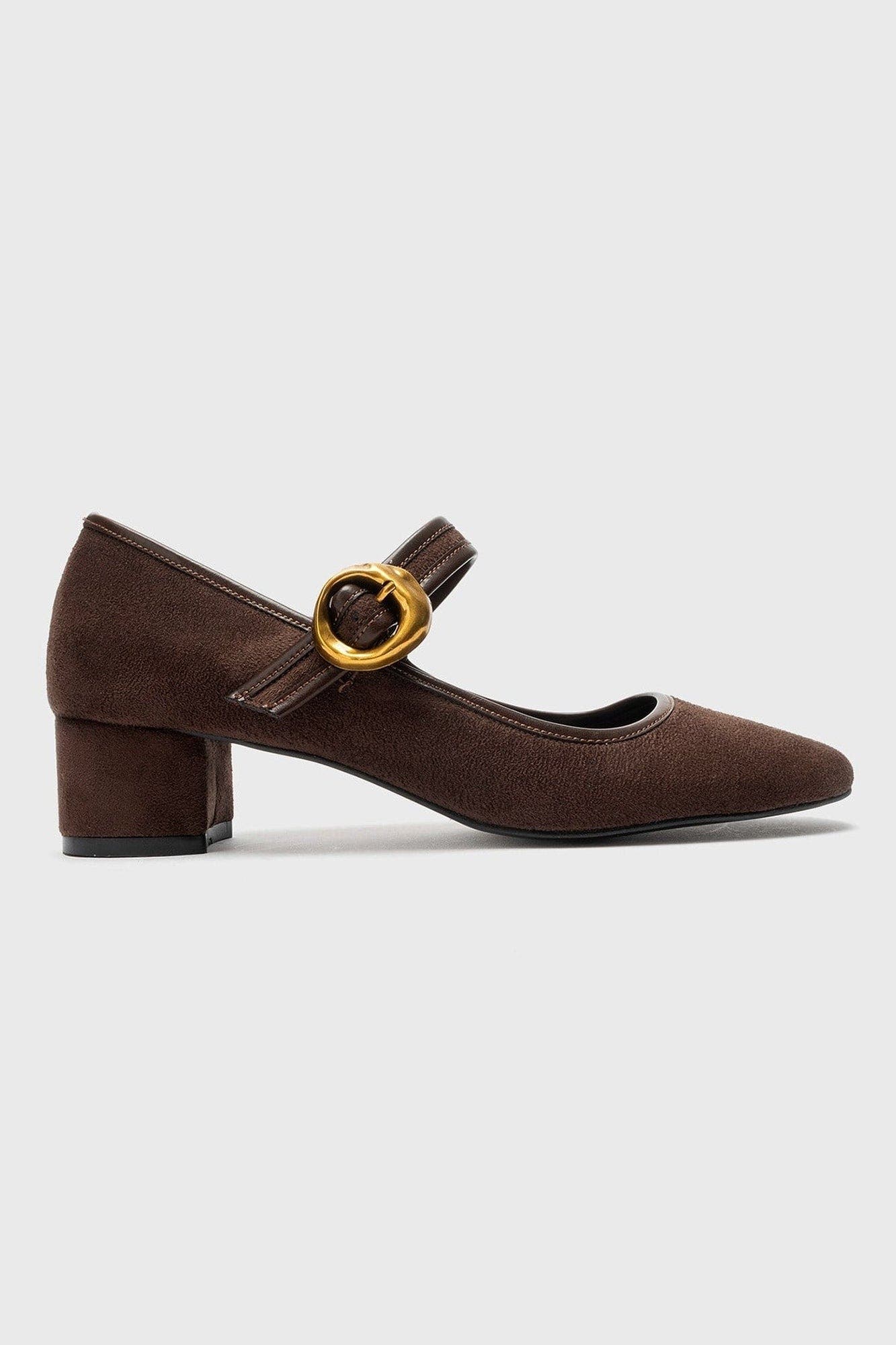 Merel Mary Jane Block Heel Shoe, Alternate, color, Brown Suede