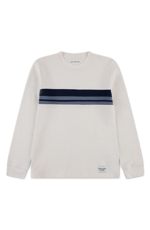 Kids' Striped Long Sleeve Rib Knit Top