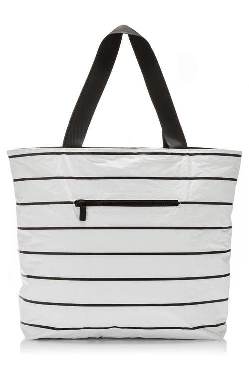 Aloha Collection Day Tripper Pinstripe Water Resistant Tyvek® Tote In Neutral