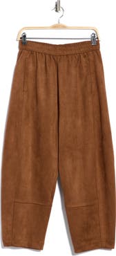MAX STUDIO Faux Suede Barrel Pants