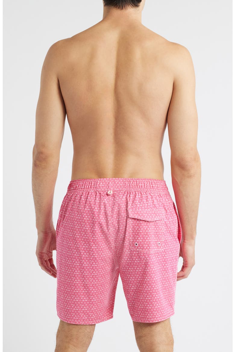 Scallop Swim Trunks, Alternate, color, DAHLIA