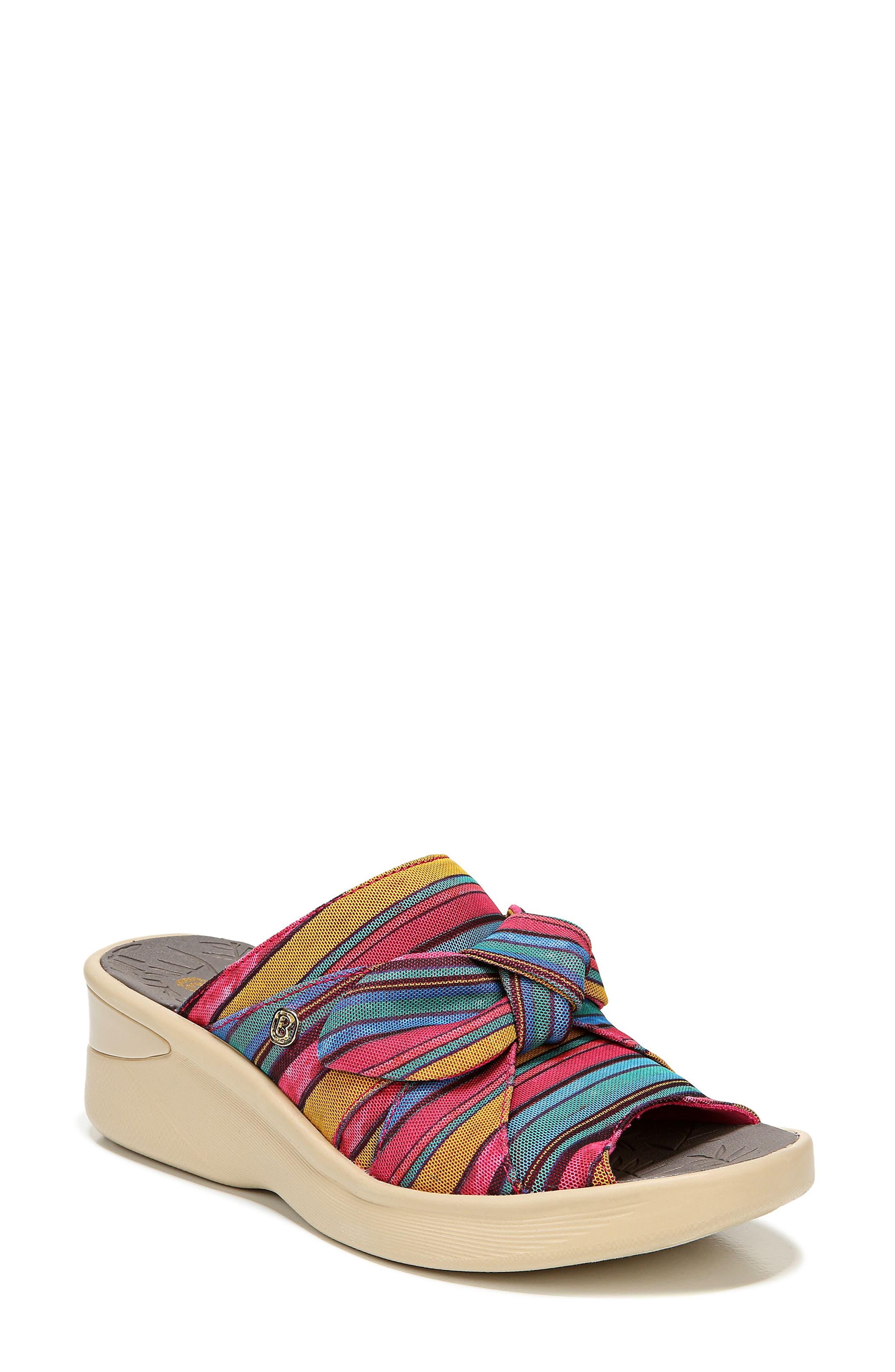 LifeStride Smile Wedge Slide Sandal, Main, color, Raspberry Fabric