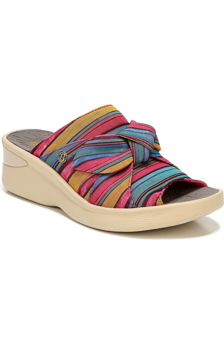 LifeStride Smile Wedge Slide Sandal, Main, color, Raspberry Fabric