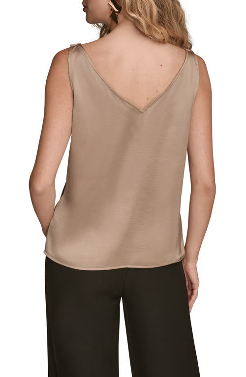 Donna Karan New York Cowl Neck Charmeuse Tank In Neutral