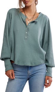 Free People Quinn Rib Henley Top