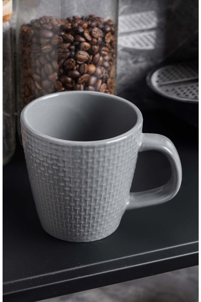 Olivia Stoneware 4-Piece Mug Set, Alternate, color, Gray