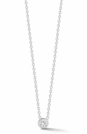 Bezel Set Cubic Zirconia Pendant Necklace