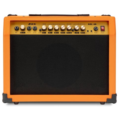 40 Watt Electric Guitar Amplifier with 8, 4-Ohm Speaker, Microphone Inputs & More
