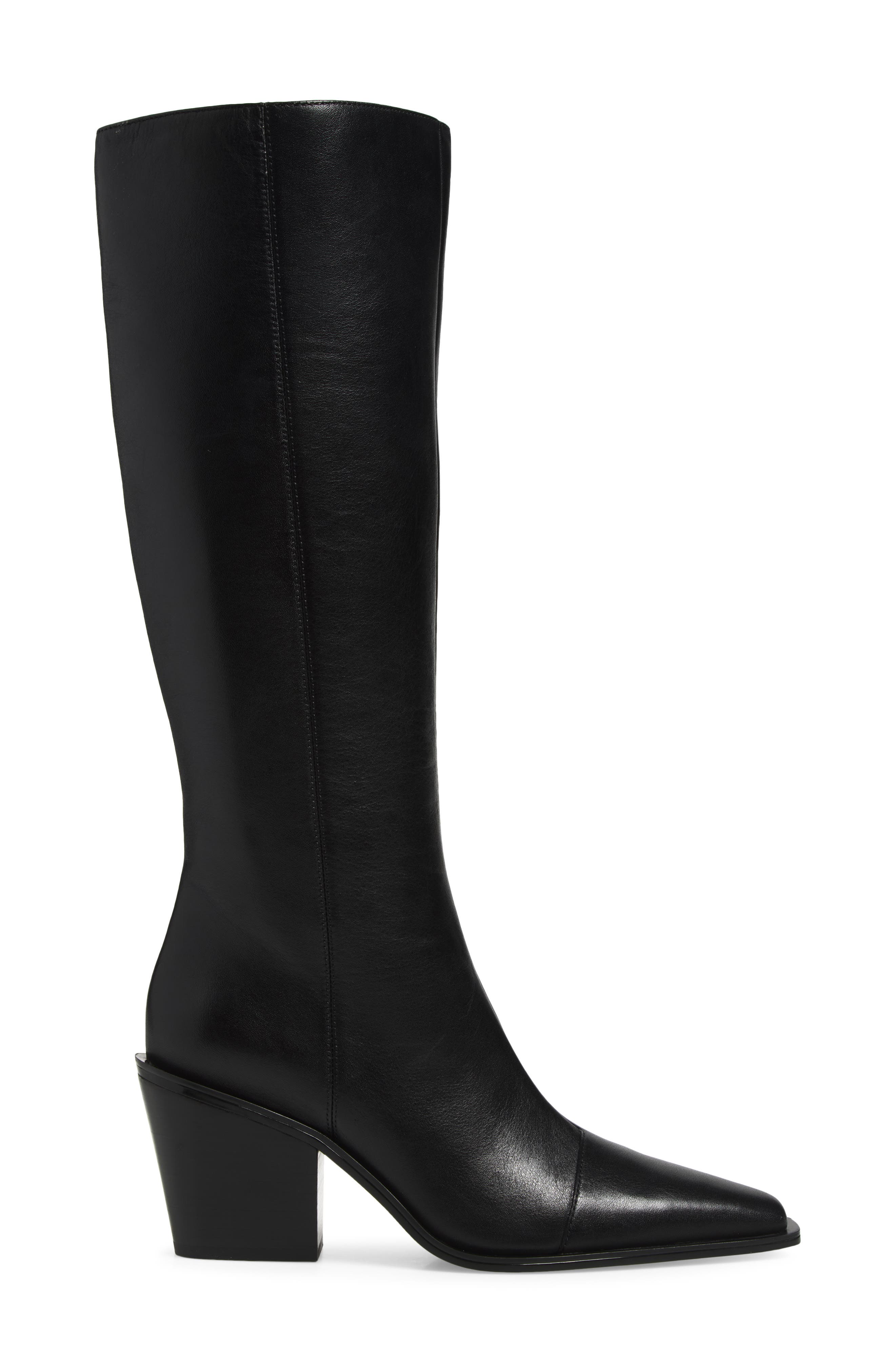 Newbury Leather Knee High Boot, Alternate, color, BLACK