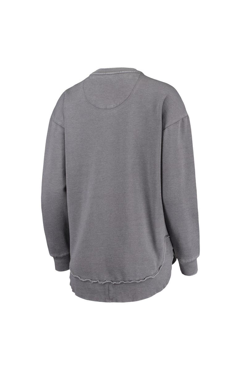 PRESSBOX Women's Pressbox Heather Gray Michigan State Spartans Vintage Wash Pullover Sweatshirt, Alternate, color, Heather Gray