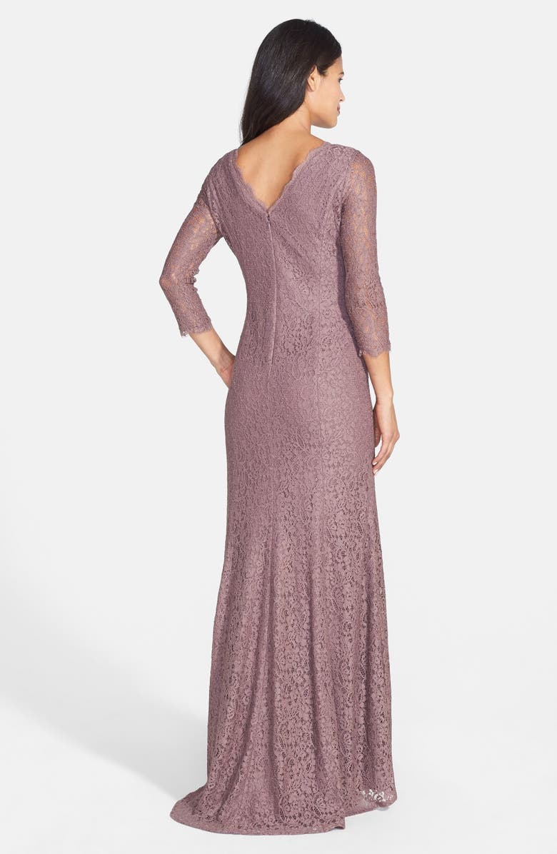 Adrianna Papell Scalloped Lace Gown, Alternate, color, 