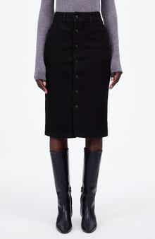 Madewell Button Front Denim Midi Skirt